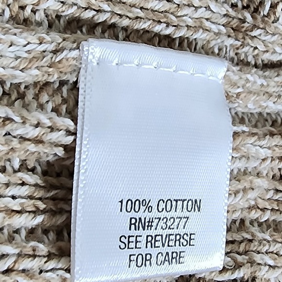 Croft & Barrow Women's Cable Knit V-Neck Sweater Size L Long Sleeve Beige Cotton - Picture 8 of 8